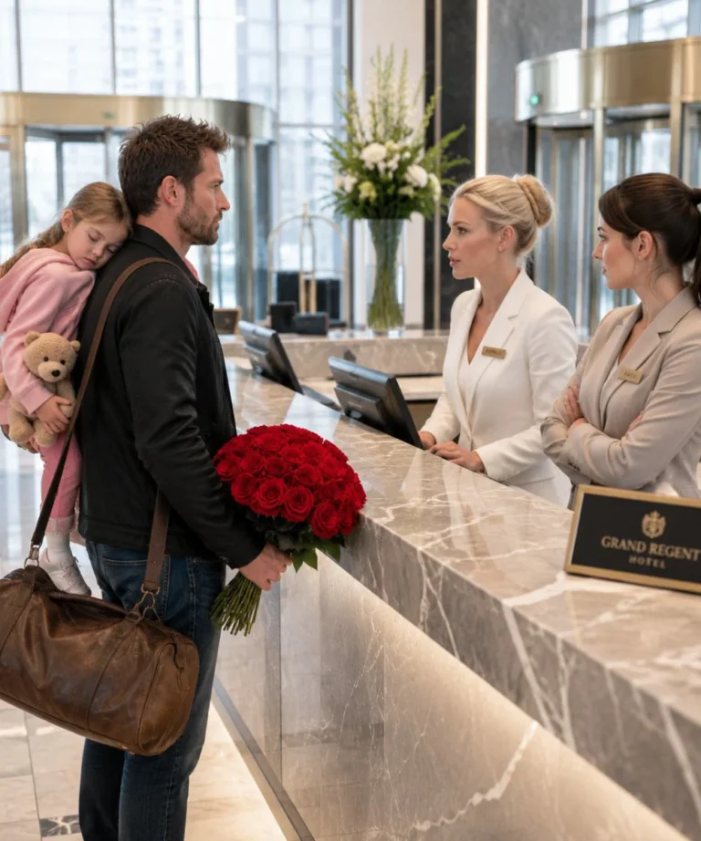 Un père veuf s’est vu refuser l’accès à son propre hôtel, sa fille endormie dans les bras… mais lorsque le personnel a réalisé qui il était vraiment, il était déjà trop tard.